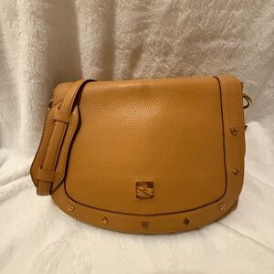 MCM Caramel Leather Shoulder Bag